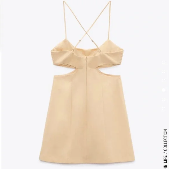 Cut out linen blend dress - Picture 6 of 7